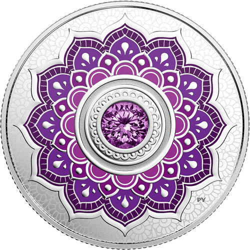 RCM-New-Release:--2018-February-Birthstone---Pure-Silver-Coin-Made-With-Swarovski-Crystal